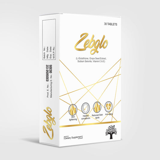 Zebglo Tablets - Glutathione with Grape Seed Extract for Glowing Skin!